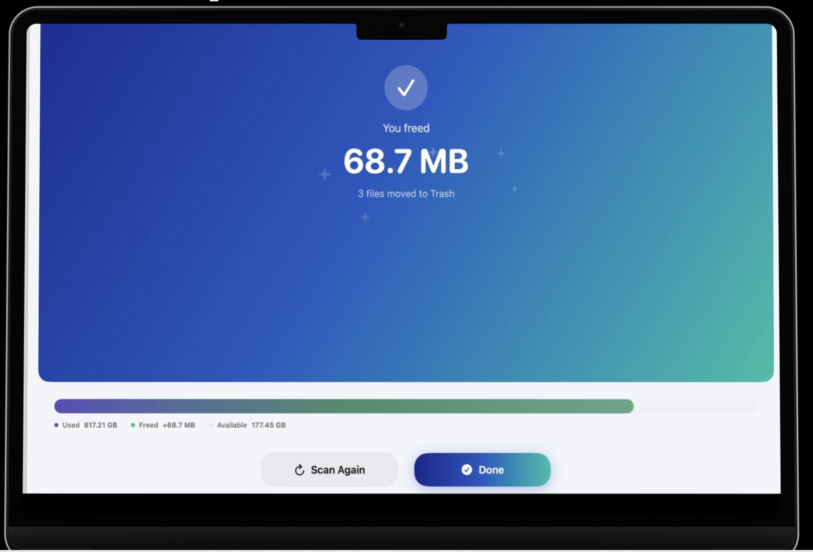 Clear Storage disk visualizer dashboard on a Mac