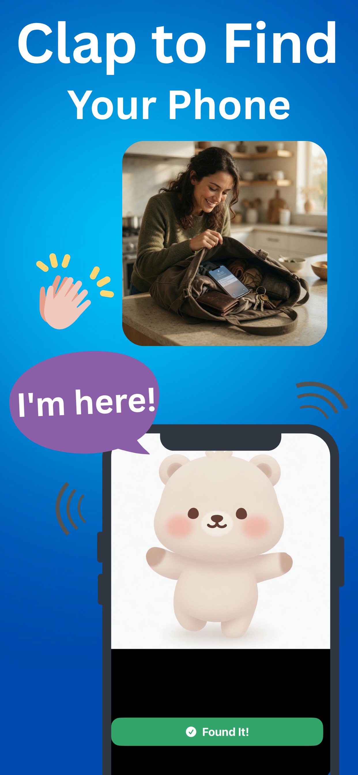 Clap to find your phone — Device Finder alarm screen