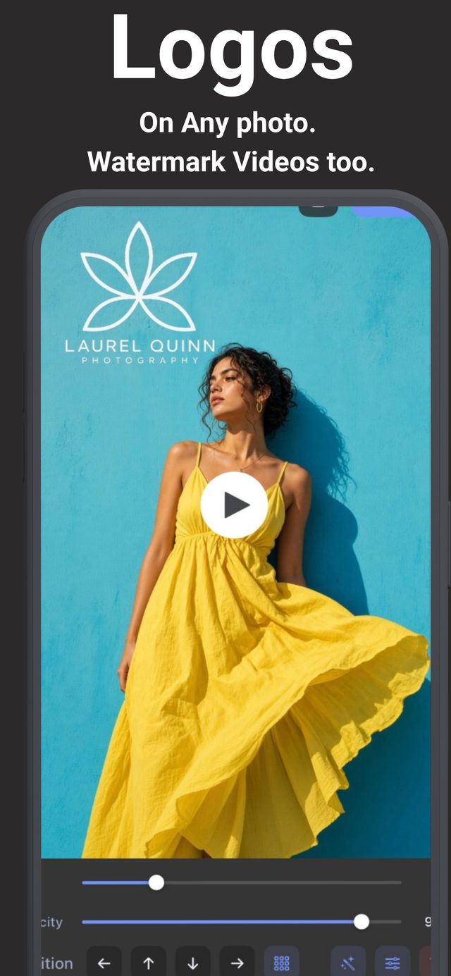 Adding a photography logo watermark to a video in the app