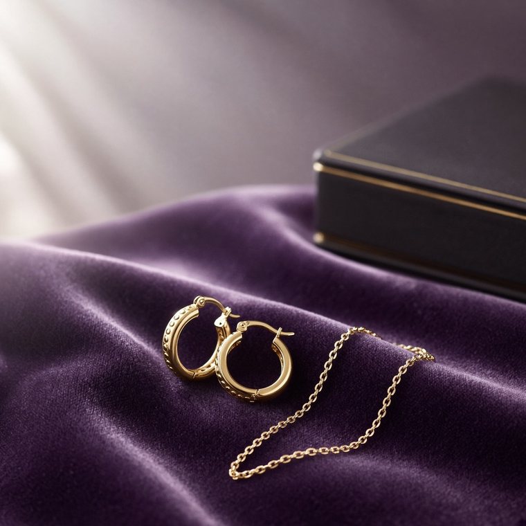 A jewelry photo with a signature, frame and date stamp being added