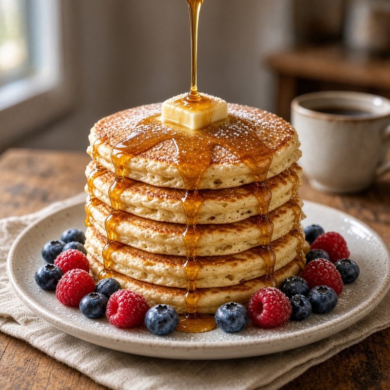 A cafe food photo with headline text and a cafe logo being added